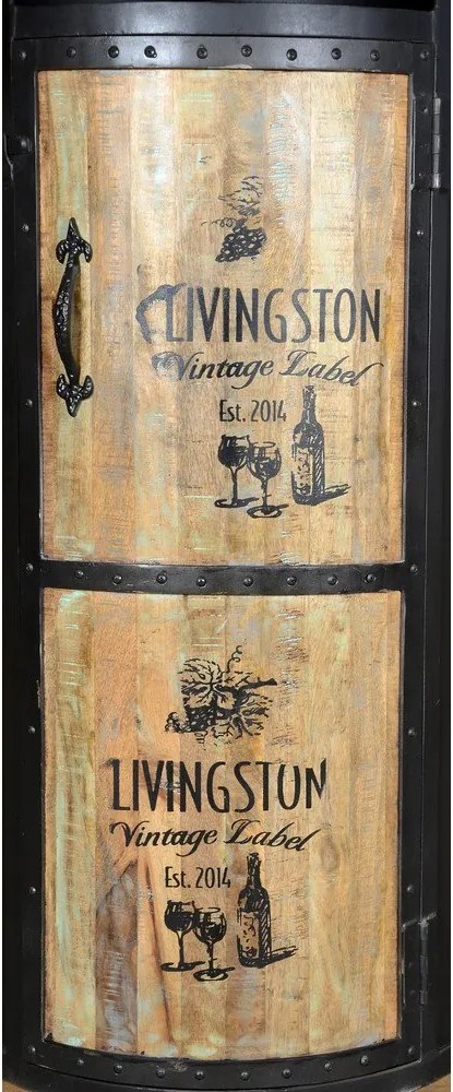 Scaffale per vino in metallo nero 9 bottiglie 60x155 cm Luni - Interia Home &amp; Living