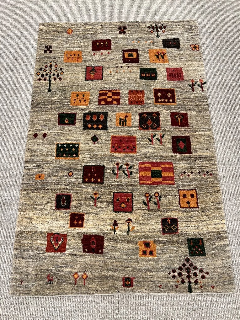 Gabbeh Tappeto persiano 100 x 150 Beige (Iran) Annodato A Mano