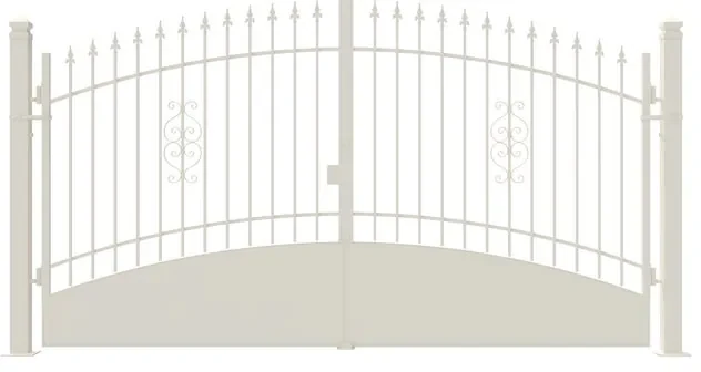 Cancello Marmolada in ferro, apertura centrale, L 358.5 x H 180 cm, di colore bianco