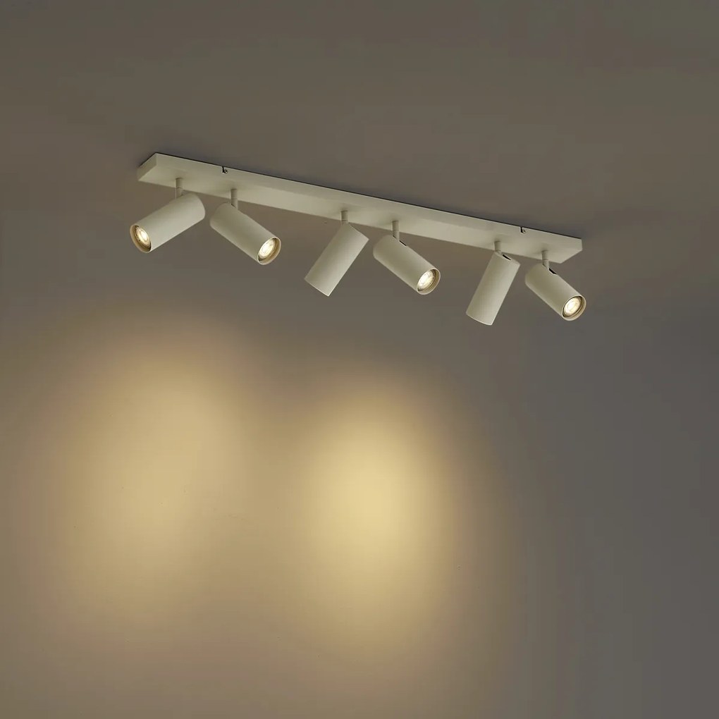 Plafoniera moderna beige 102 cm 6 luci regolabile - Renna