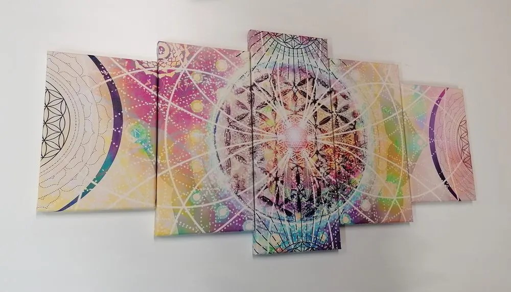 Quadri 5 pezzi – Mandala in un design interessante