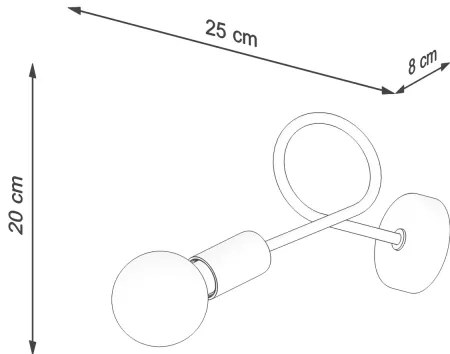 Sollux SL.1433 - Applique LOOP 1xE27/15W/230V nero