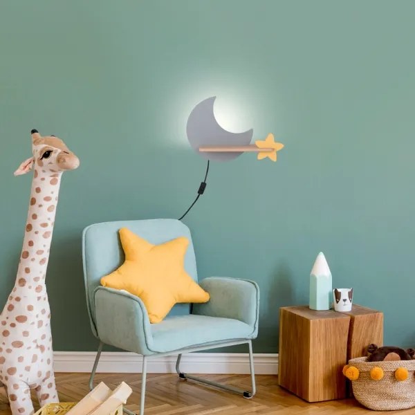 Applique LED per bambini con mensola MOON LED/5W/230V