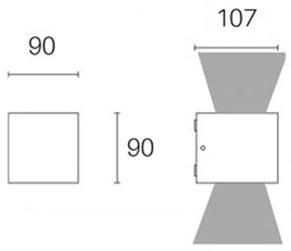 Applique Da Esterno Moderna Lula Alluminio E Vetro Bianco Led 6+6W 3000K