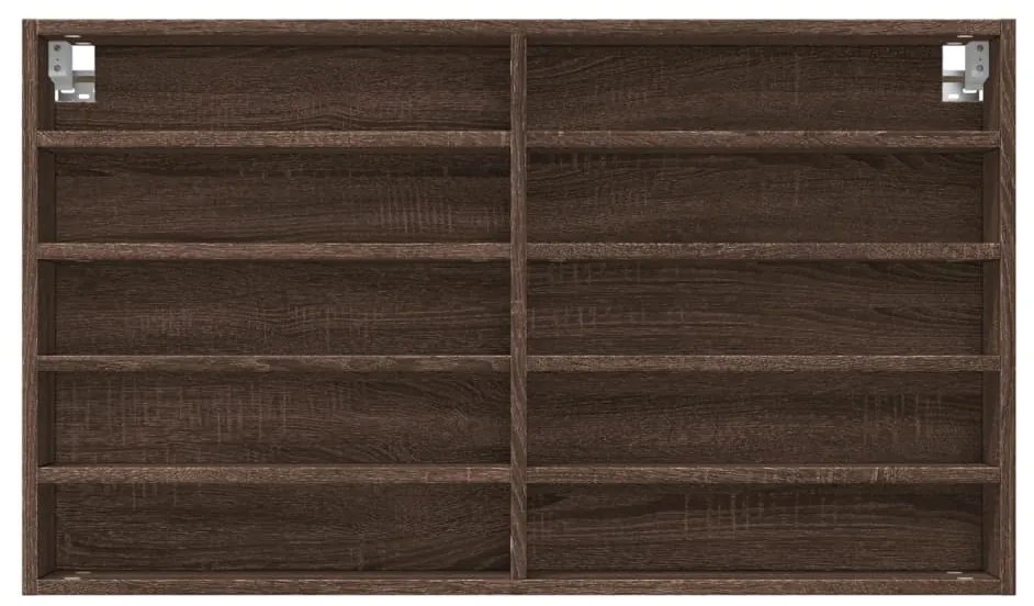 Armadietto vetrina rovere marrone 100x15x58cm legno multistrato