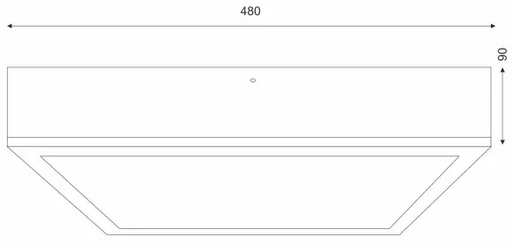 Plafoniera OAK SQUARE 4xE27/15W/230V 48x48 cm quercia/nero