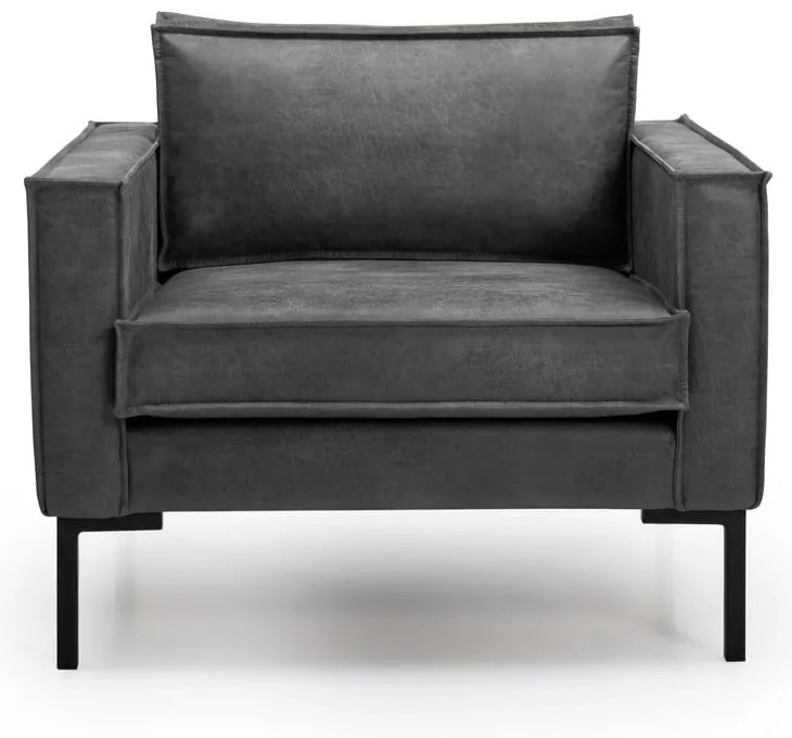 Poltrona in similpelle grigio scuro Rate - Scandic