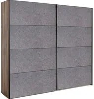 Armadio Audace 2 ante scorrevoli Noce/grigio - 223x250x67 cm