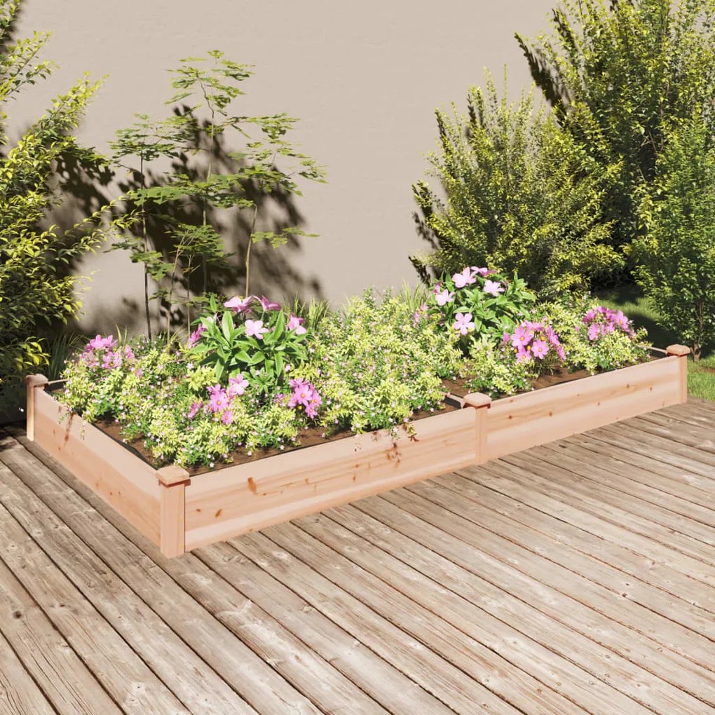 Fioriera Rialzata Giardino Fodera 240x120x25 Cm Massello Abete /