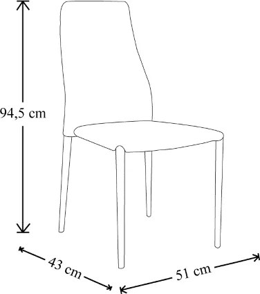 Sedia in ecopelle imbottita con gambe rivestite CLOE Grigia 6 pezzi