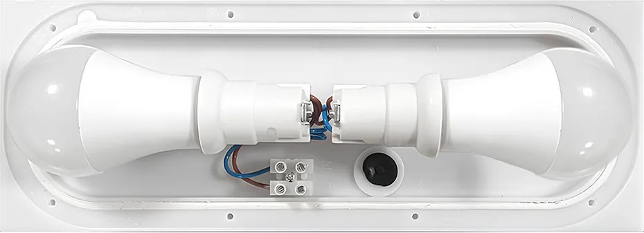 Applique 2xE27 per esterni a Luce Diffusa IP65 Inox - Serie Glow