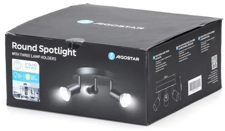 Aigostar - Faretto orientabile 3xGU10/60W/230V nero
