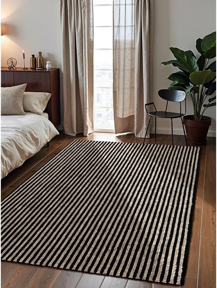 Tappeto in juta nero tessuto a mano 160x230 cm Harvest Ebony - Elle Decoration