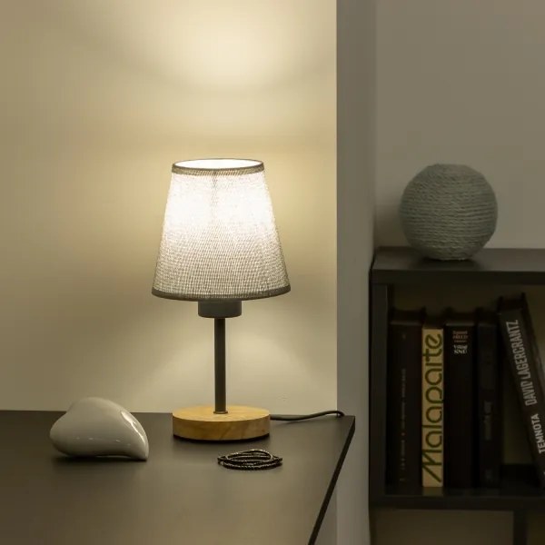 Brilagi - Lampada da tavolo NUBILA WOOD 1xE27/25W/230V quercia/grigio