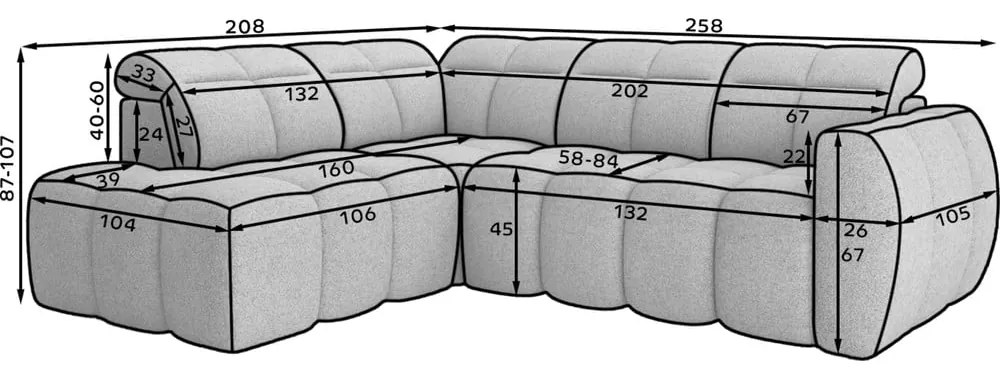 Divano angolare grigio chiaro allungabile/con contenitore (con penisola a destra/a L) e rivestimento in bouclé Falconn – ELTAP