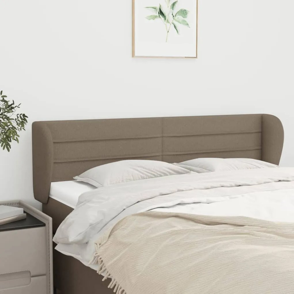 Testiera Ad Orecchio Tortora 147x23x78/88 Cm İn Tessuto /
