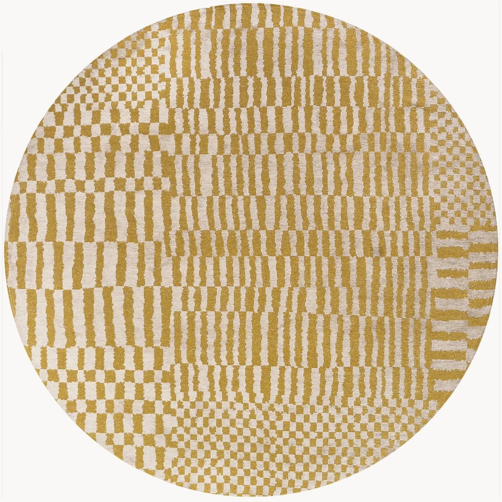 Tappeto rotondo jacquard lavabile da interno-esterno Berber