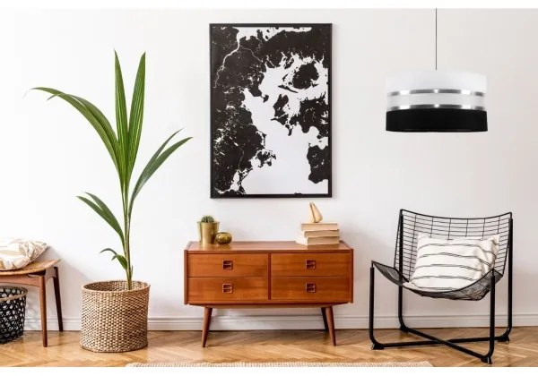 Lampadario a sospensione con filo CORAL 1xE27/60W/230V bianco e nero