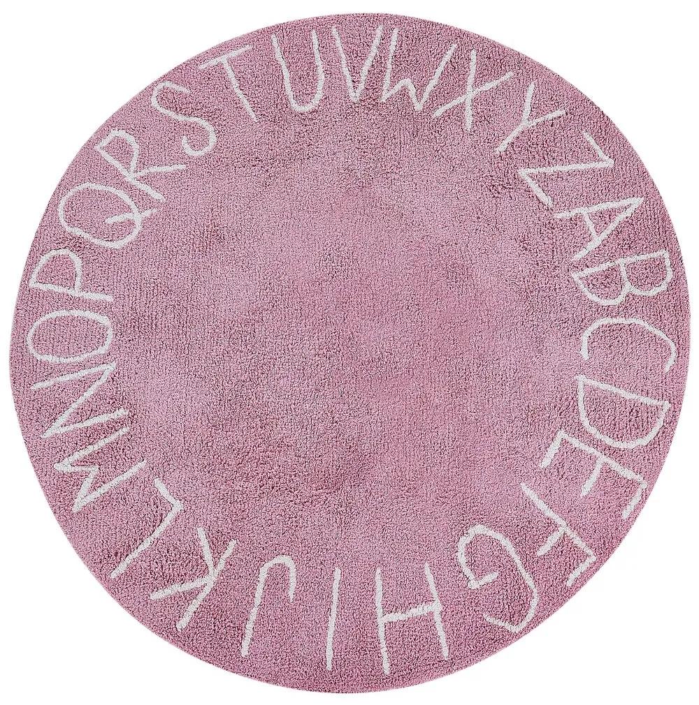 Tappeto per bambini cotone rosa ⌀ 120 cm VURGUN Beliani