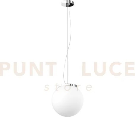 Mars sospensione montatura cromo vetro bianco d.20 cm 1 luce attacc...