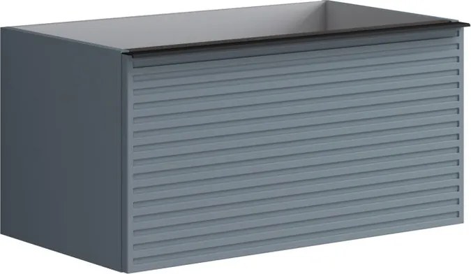 Mobile da bagno sospeso sotto lavabo L 80 x H 40 x P 45.5 cm indaco, 2 cassetti Pixel stripes