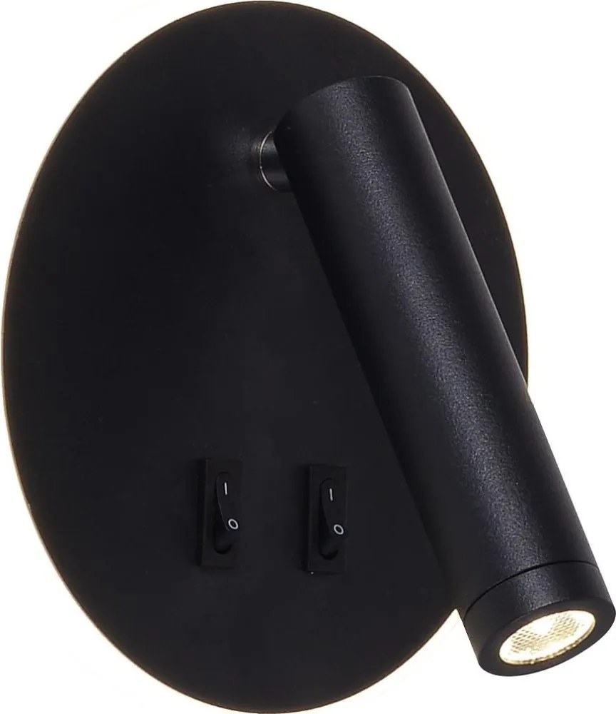 Zuma Line W4107-BK-LED Faretto da parete CIRCA LED/5,5W/230V + LED/2,5W nero