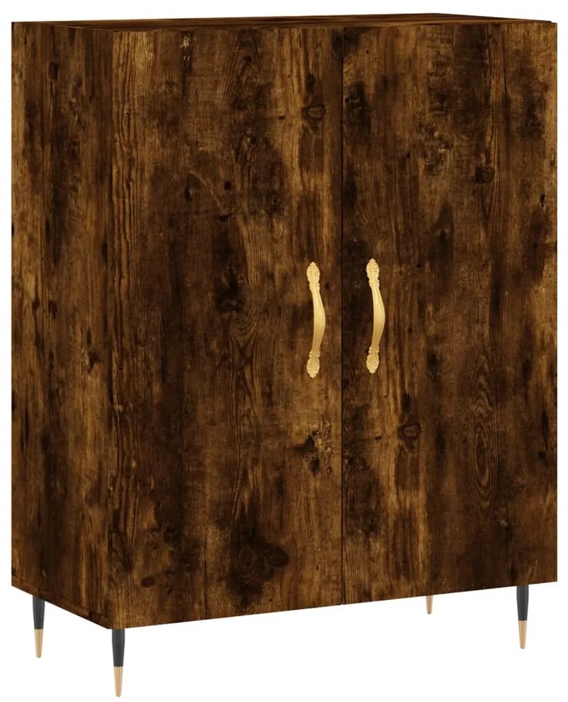 Credenza Rovere Fumo  69,5x34x180 cm in Legno Multistrato