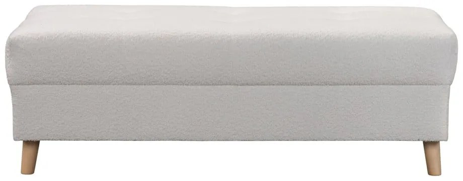 Sgabello in tessuto bouclé bianco Ariella - Ropez