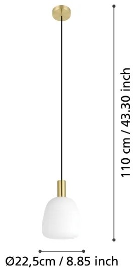Eglo 900305 - Lampadario a sospensione con filo MANZANARES 1xE27/40W/230V