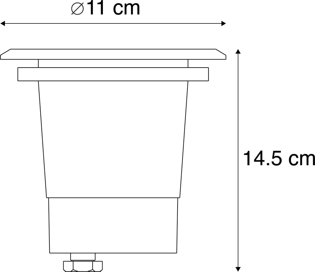 Faretto da terra per esterni in acciaio 11 cm IP67 - Basic Round