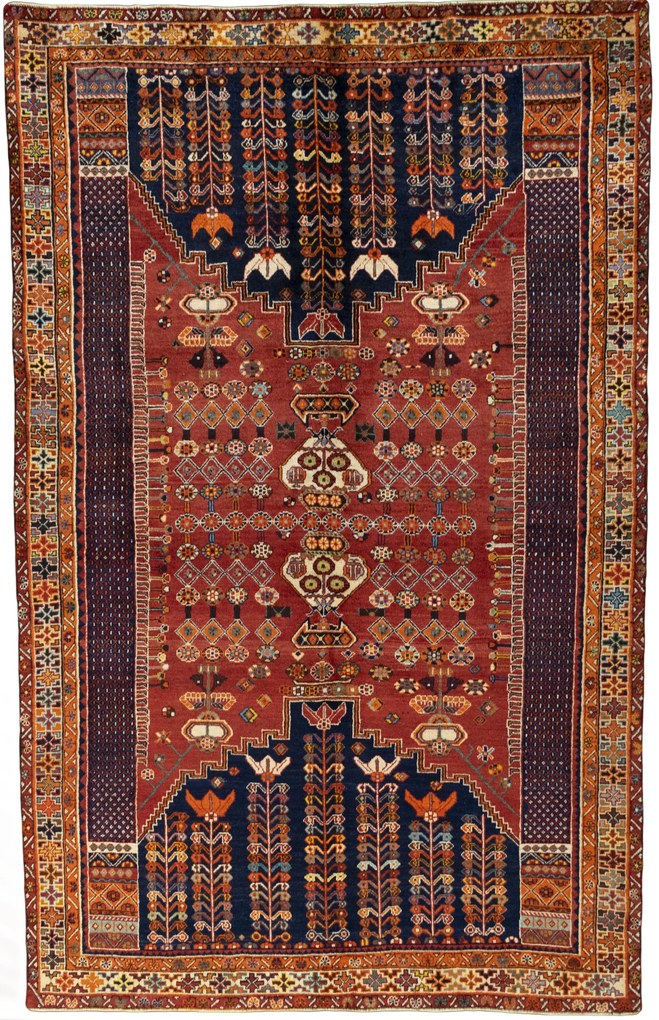 Shiraz Tappeto persiano 180x280 Rosso (Iran) Annodato A Mano