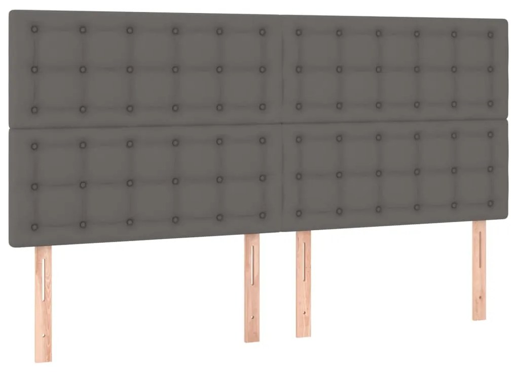 Testiere 4 pz grigie 100x5x78/88 cm in similpelle