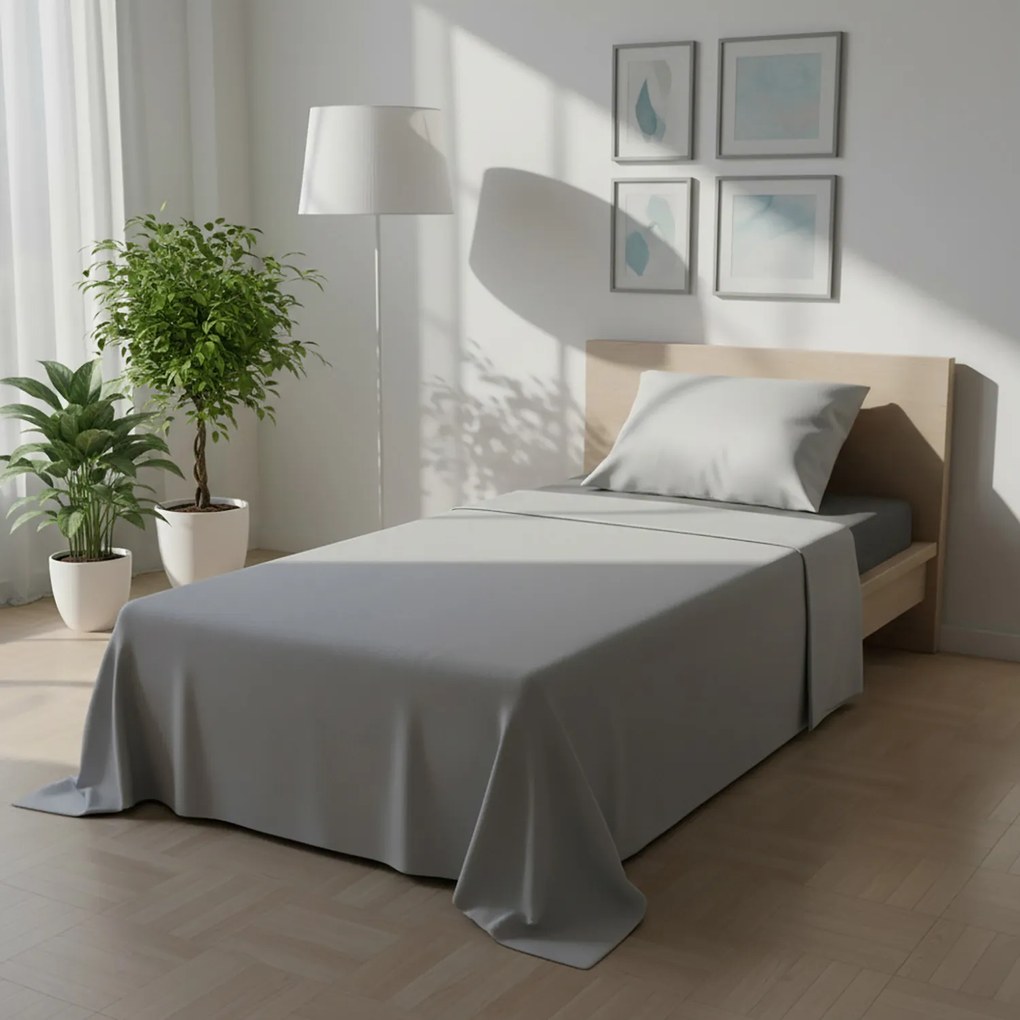Completo letto singolo bicolor grigio chiaro scuro