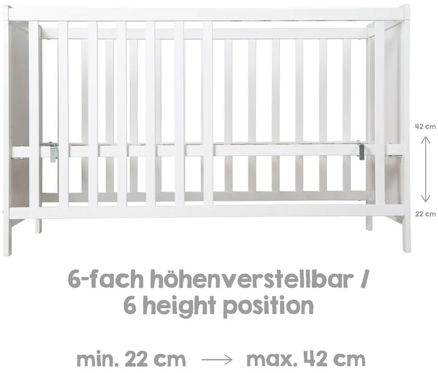 Lettino bianco 60x120 cm Hamburg – Roba