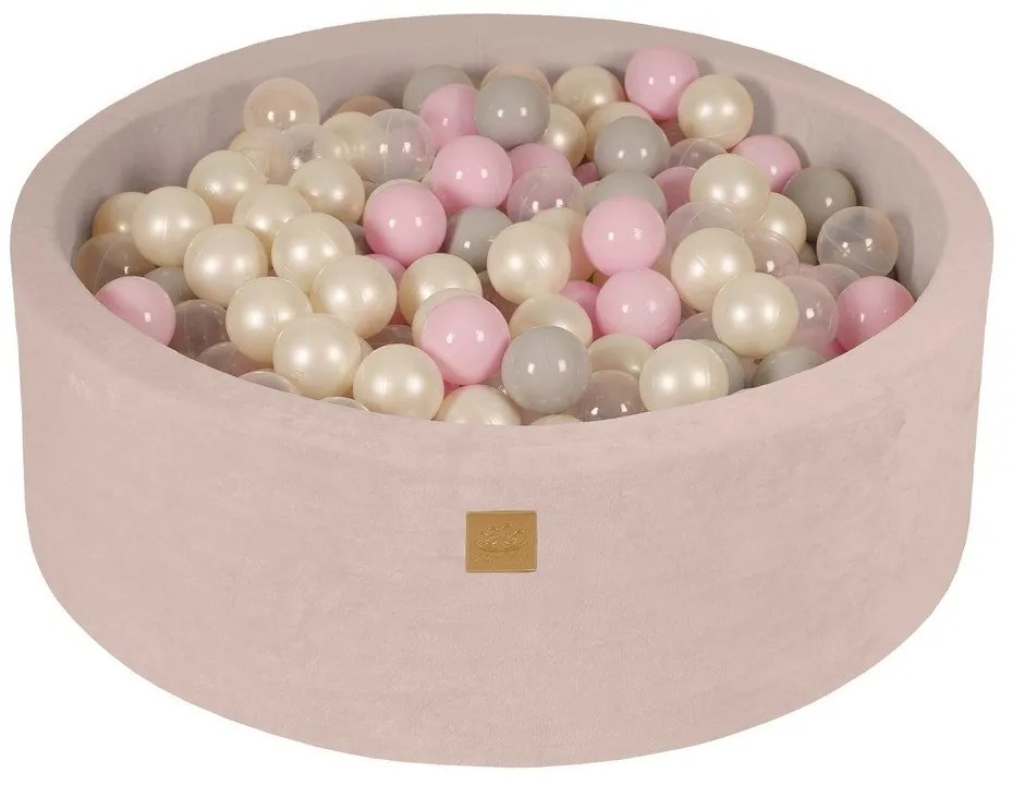 Piscina di palline color crema in velluto ø 90x30 cm Montessori – Meowbaby