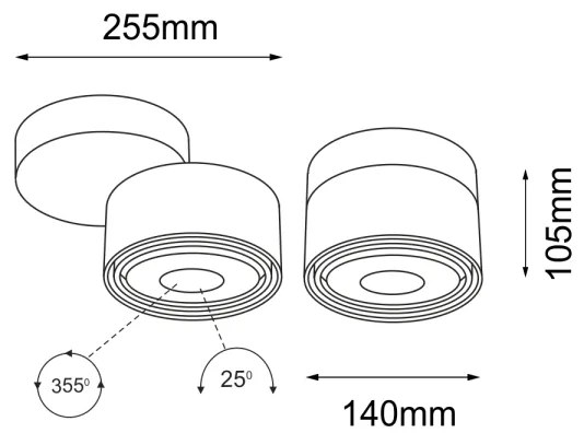Shilo 1121 - Faretto HIMI 1xGU10/15W/230V nero