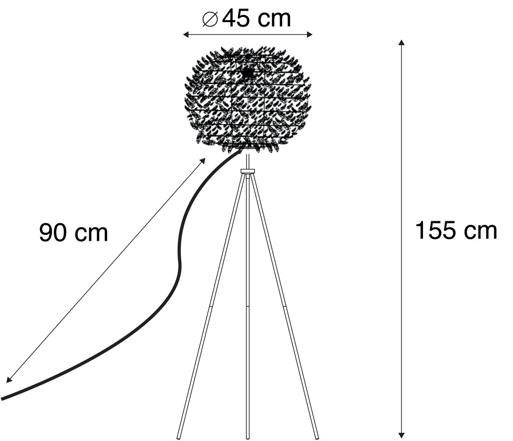 Lampada da terra romantica bianca - Feather