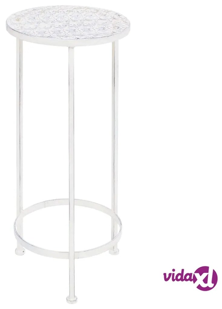 vidaXL Set Piedistalli per Piante 3 pz Vintage Effetto Bianco Anticato