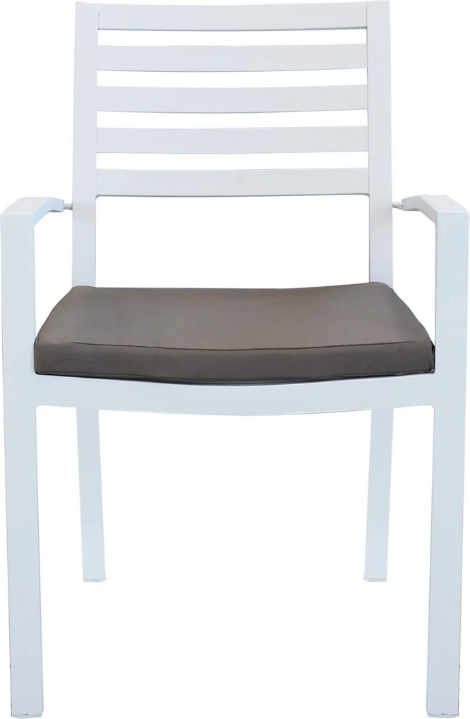 DEXTER - set tavolo in alluminio cm 200/300 x 100 x 74 h con 8 sedie e 2 poltrone Dexter