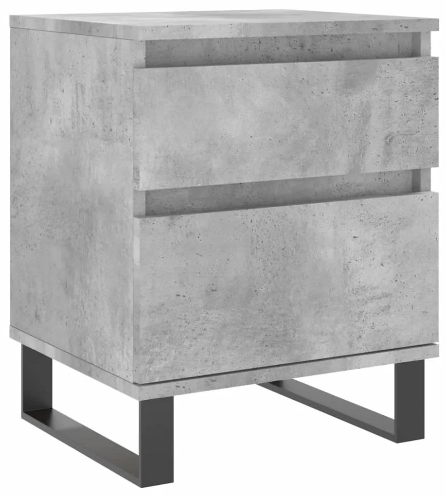 Comodini 2pz grigio cemento 40x35x50 cm in legno multistrato