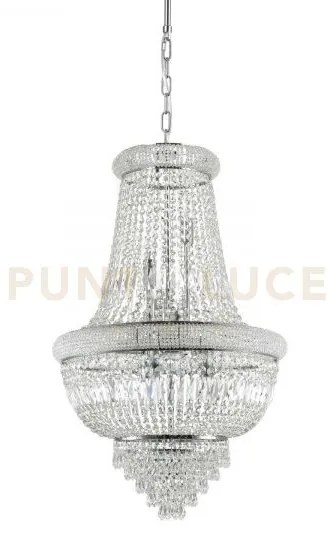 Dubai lampadario sospeso cromo con cristalli molati 10 luci attacco...