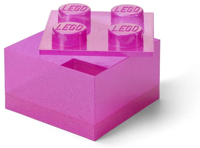 Scatola per bambini rosa in plastica 25x25x18 cm – LEGO®