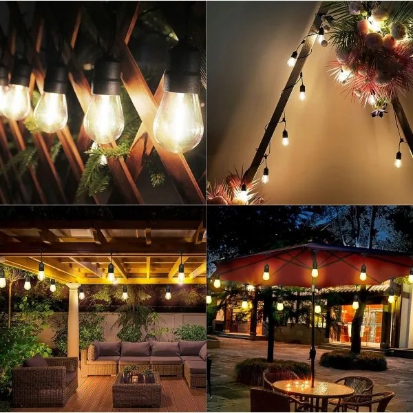 Catena decorativa LED per esterni 30xE27/1W/230V 16,44 m IP44 nera