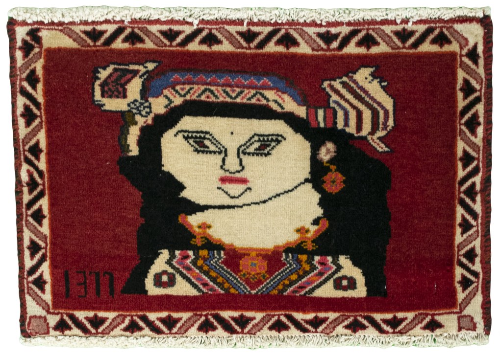 Shiraz Tappeto 40 x 60 Rosso (Iran) Annodato A Mano