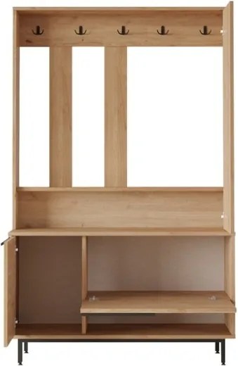 Mobile Da Ingresso Con Scarpiera Appendiabiti E Specchio Orientabile Ocean Rafia