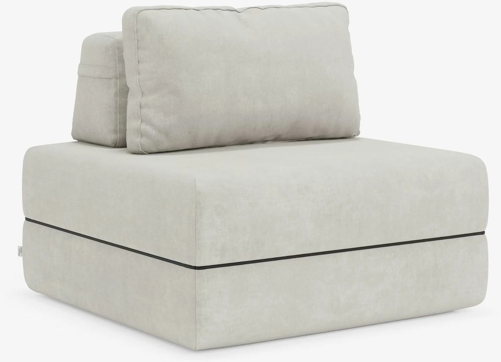 Rift poltrona letto con materasso alto 24 cm e memory foam - schienale mobile e tessuto smacchiabile T31