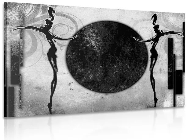 Quadro su tela – Danza africana in bianco e nero
