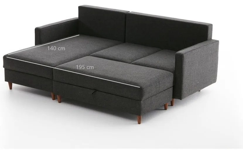 Divano angolare antracite (angolo sinistro) Eva - Balcab Home