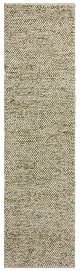 Passatoia in misto lana intrecciata a mano color kaki 60x230 cm Minerals - Flair Rugs