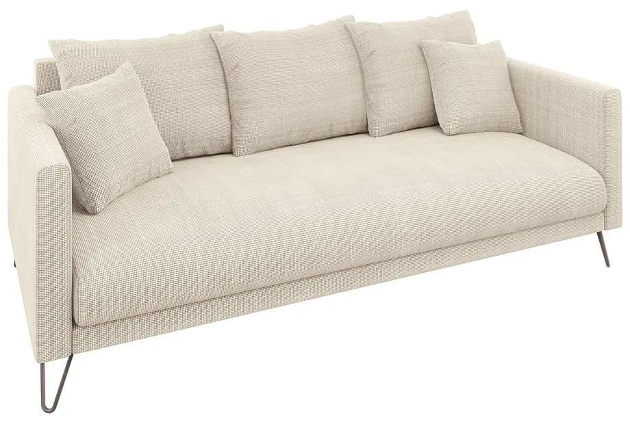 Divano color crema con rivestimento in ciniglia 200 cm Freya – Ropez